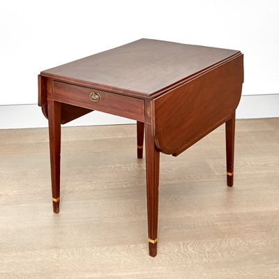 Lot 100 - Attributed to Charleston: Federal String Inlaid Mahogany String Pembroke Table