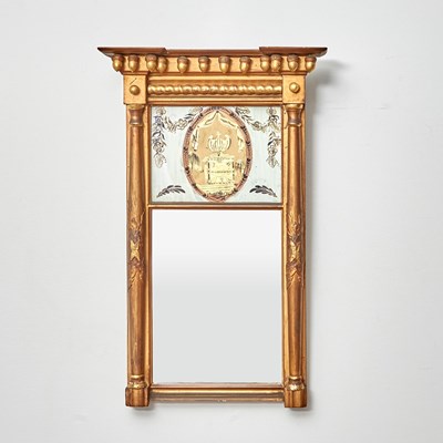 Lot 107 - Federal Giltwood Eglomise "George Washington Memorial" Mirror