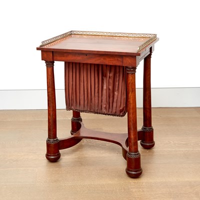 Lot 105 - Restauration Mahogany and Brass Work Table