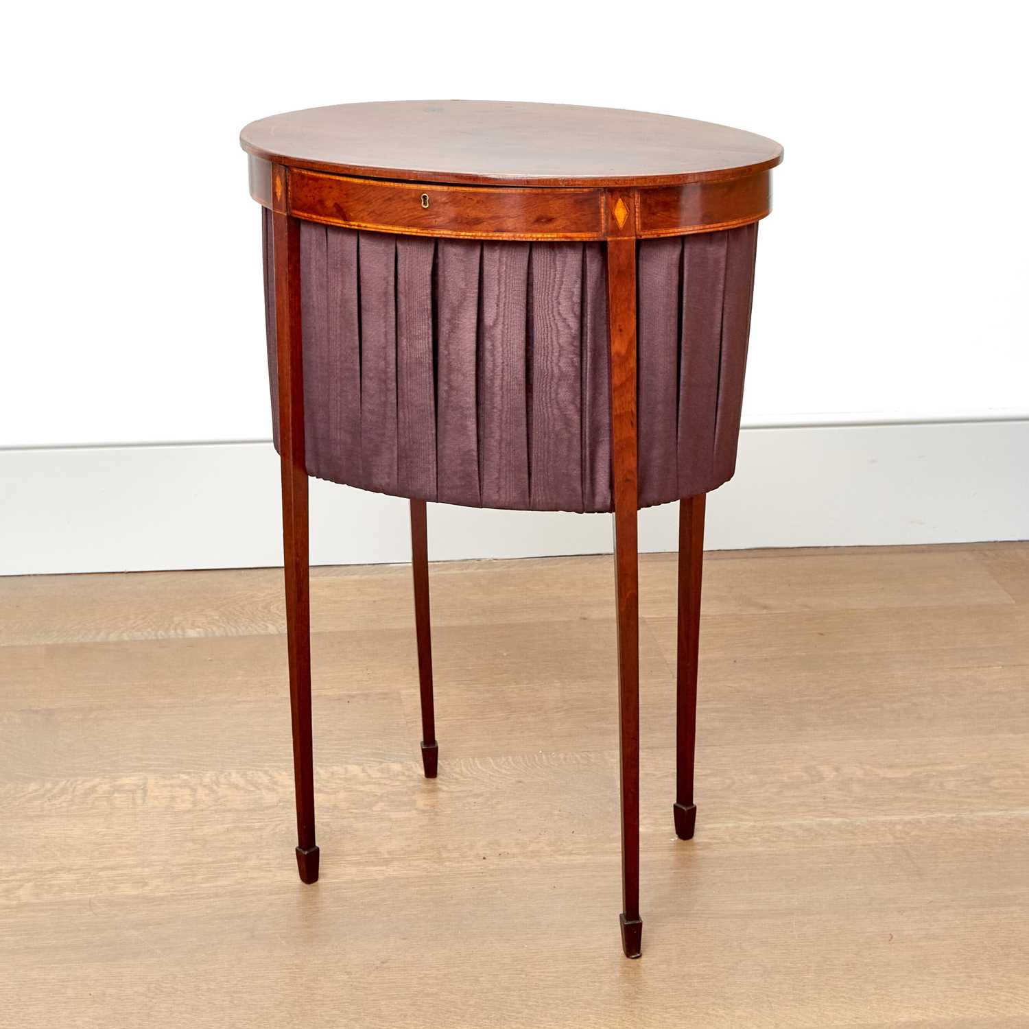 Lot 91 - Attributed to Charleston: Federal Plum Pudding Mahogany Work Table