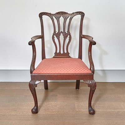 Lot 95 - George III Mahogany Open Armchair