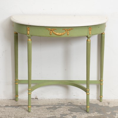Lot 112 - Louis XVI Style Green Painted Console