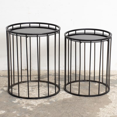 Lot 138 - Two Modern Black Metal Side Tables
