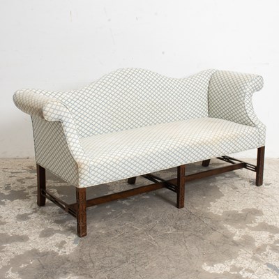 Lot 139 - Lattice Pattern Camelback Settee
