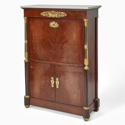 Lot 588 - Empire Gilt-Bronze Mounted Mahogany Secrétaire à Abattant