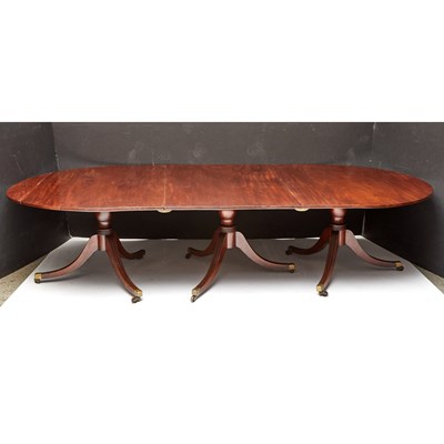Lot 655 - George III Mahogany Triple-Pedestal Dining Table