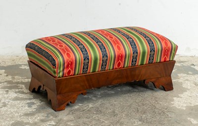 Lot 226 - Classical Upholstered Mahogany Bench