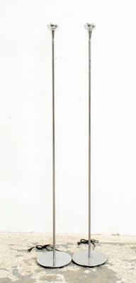 Lot 341 - Pair of Chrome Torchere Lamps