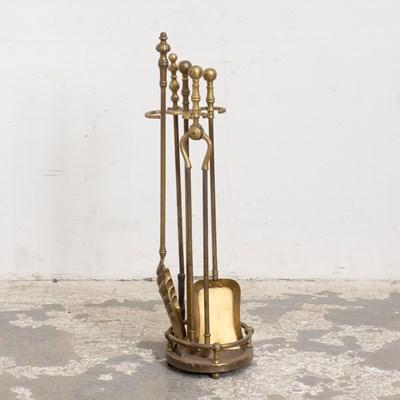 Lot 325 - Set of Four Brass Fire Tools