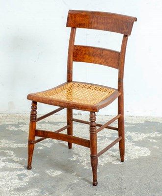 Lot 325 - American Figured Maple and Caned Side Chair
