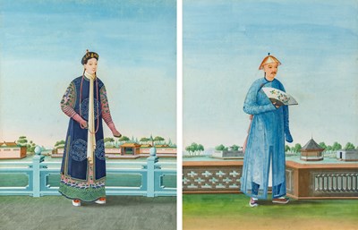 Lot 52 - A Fine Pair of China Trade Paintings
