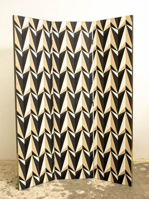 Lot 180 - Geometric Pattern Four Panel Screen