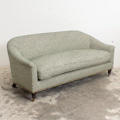 Lot 187 - Green Leopard Pattern Upholstered Settee
