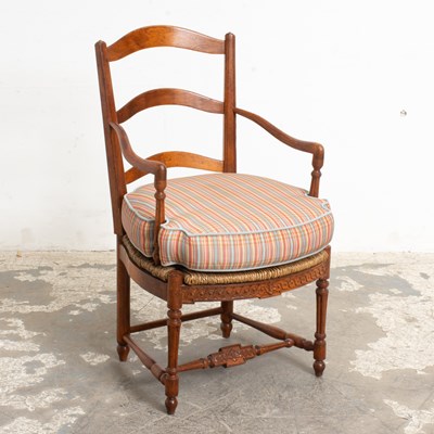 Lot 189 - Ladder-Back Rush Seated Armchair