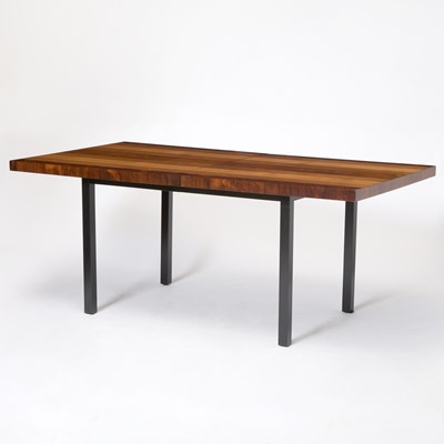 Lot 183 - Milo Baughman for Directional Rosewood, Walnut, Ash and Other Woods Extension Dining Table