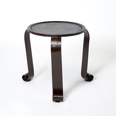Lot 174 - French Leather and Iron Occasional Table