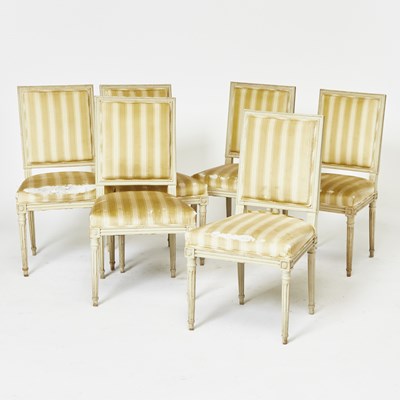 Lot 264 - Set of Six Louis XVI Style Painted Wood Side Chairs
