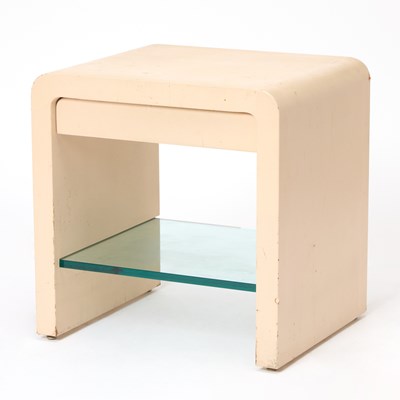 Lot 302 - Karl Springer Embossed Leather Side Table