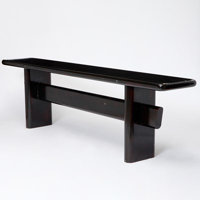 Lot 776 - Black Lacquer Console Table