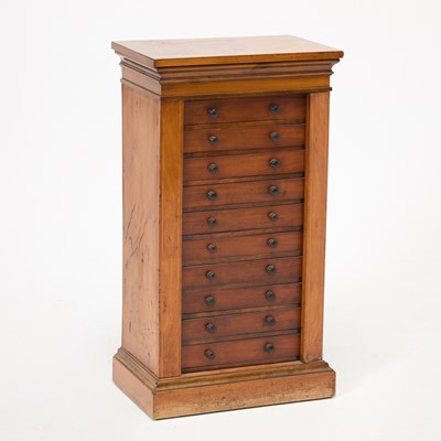 Lot 651 - Walnut Wellington Chest