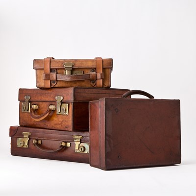 Lot 586 - Group of Four English Leather Cases