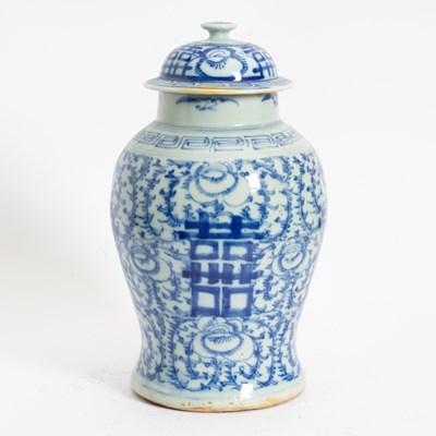 Lot 245 - Chinese Blue and White Lidded Jar
