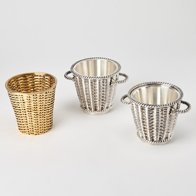 Lot 351 - Three Tiffany & Co. Sterling Silver Gilt Pots