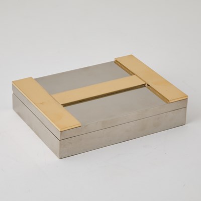 Lot 146 - Hermès Silver Plate and Brass Cigarette Box
