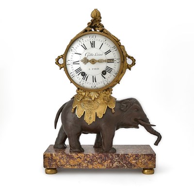 Lot 354 - Louis XVI Ormolu and Patinated Bronze Elephant Clock, Circa 1775-1780