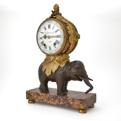Lot 354 - Louis XVI Ormolu and Patinated Bronze Elephant Clock, Circa 1775-1780