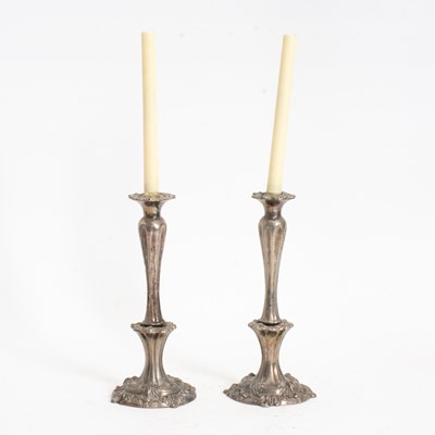 Lot 248 - Pair of Silverplate Candlesticks
