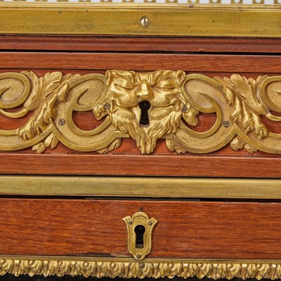 Lot 355 - Louis XVI Gilt-Bronze Mounted Lacquer Inset Mahogany Secretaire a Abbattant