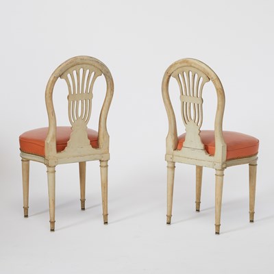 Lot 352 - Set of Eight Louis XVI Painted and Carved Wood Dining Chairs