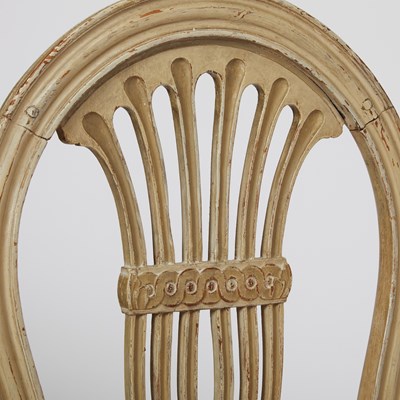 Lot 352 - Set of Eight Louis XVI Painted and Carved Wood Dining Chairs
