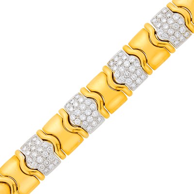 Lot 23 - Attributed to Vourakis Two-Color Gold and Diamond Bracelet
