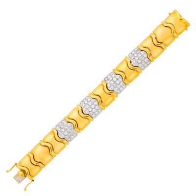 Lot 23 - Attributed to Vourakis Two-Color Gold and Diamond Bracelet