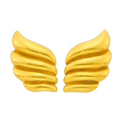 Lot 1009 - Zolotas Pair of High Karat Gold Earclips