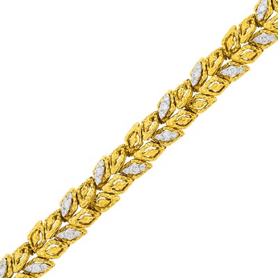 Lot 44 - Van Cleef & Arpels Gold, Platinum and Diamond Bracelet, France