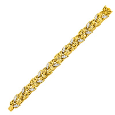 Lot 44 - Van Cleef & Arpels Gold, Platinum and Diamond Bracelet, France
