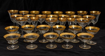 Lot 304 - Set of Gilt Rimmed Glasses