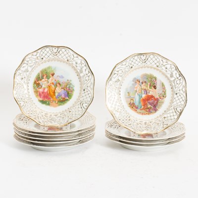 Lot 256 - Set of Ten Porcelain Reticulated Plates