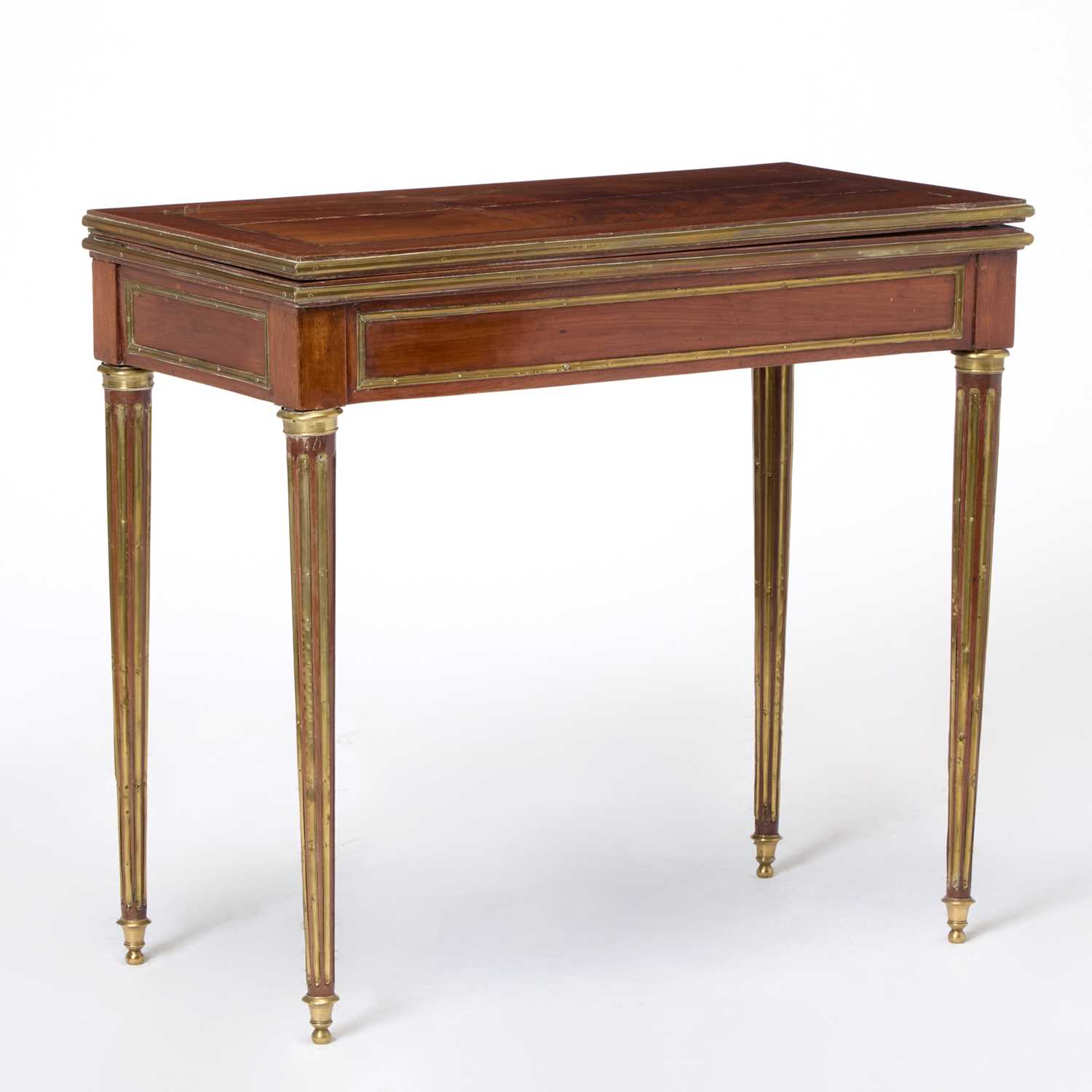 Lot 727 - Baltic Neoclassical Brass-Mounted Mahogany Fold-Over Games Table