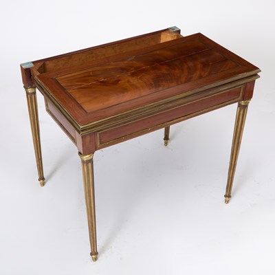 Lot 727 - Baltic Neoclassical Brass-Mounted Mahogany Fold-Over Games Table