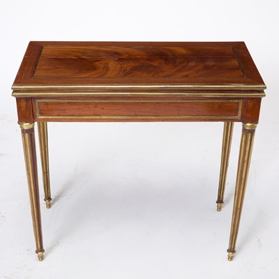 Lot 727 - Baltic Neoclassical Brass-Mounted Mahogany Fold-Over Games Table