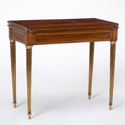 Lot 727 - Baltic Neoclassical Brass-Mounted Mahogany Fold-Over Games Table