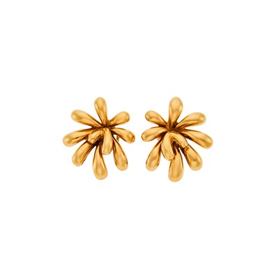 Lot 2001 - Pair of Gold Fireworks Earclips