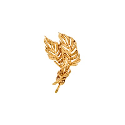 Lot 2007 - Peter Lindeman Gold Feather Brooch