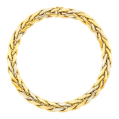 Lot 1122 - Two-Color Gold Link Necklace