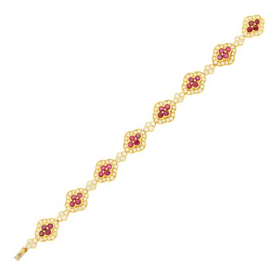 Lot 37 - Cartier Gold, Ruby and Diamond Bracelet