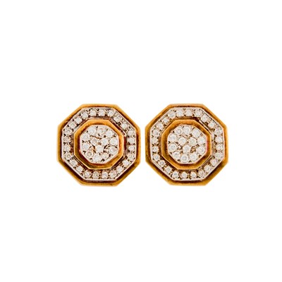 Lot 2023 - Pair of Gold and Diamond Earclips